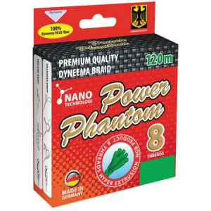 Шнур Power Phantom 8x, 120м, зеленый, 0,10мм, 9,15кг Шнур Power Phantom 8x, 120м, зеленый, 0,10мм, 9,15кг