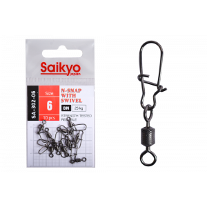 Вертлюг с застежкой Saikyo SA-302-06 - 10 шт (15кг) Вертлюг с застежкой Saikyo SA-302-06 - 10 шт (15кг)